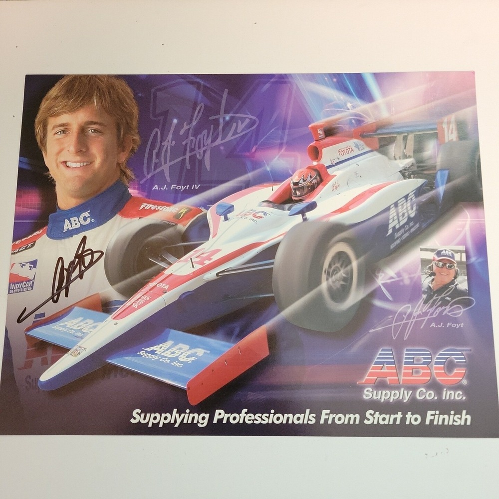 AJ Foyt IV Indy 500 Signed Autographed 8x10 Racing Photo ABC Supply Co